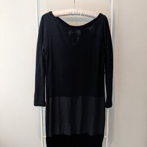 Rare Sonia Rykiel Tri-fabric Black Dress (Wool, Velvet) Size S